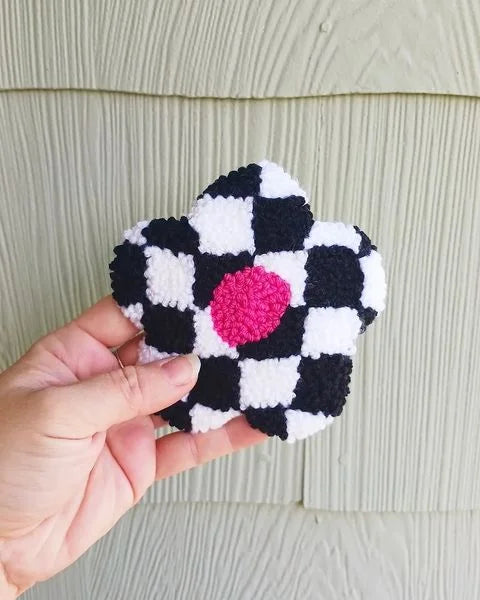 Checkered Flower Desk Coaster