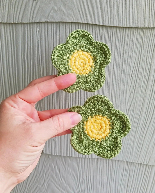 Olive Green Crochet Car Coasters