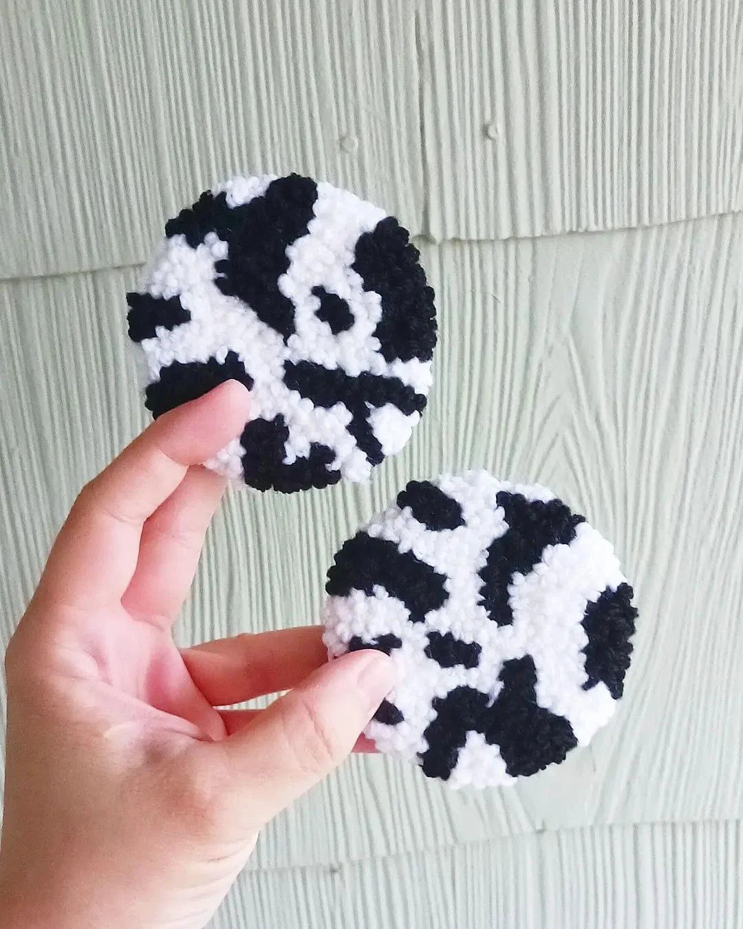 Cow print car coasters